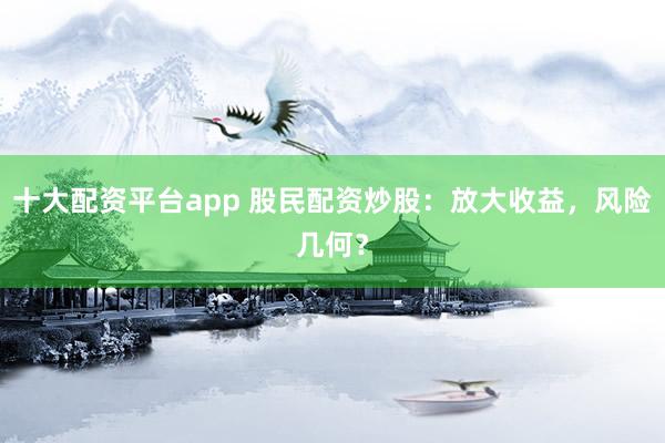 十大配资平台app 股民配资炒股：放大收益，风险几何？