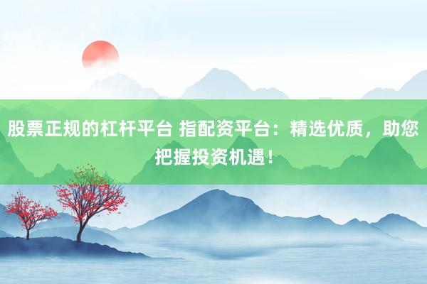 股票正规的杠杆平台 指配资平台：精选优质，助您把握投资机遇！