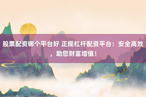 股票配资哪个平台好 正规杠杆配资平台：安全高效，助您财富增值！