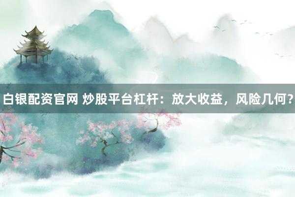 白银配资官网 炒股平台杠杆：放大收益，风险几何？