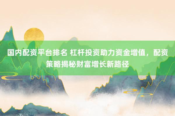 国内配资平台排名 杠杆投资助力资金增值，配资策略揭秘财富增长新路径