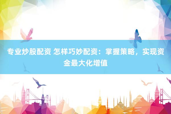 专业炒股配资 怎样巧妙配资：掌握策略，实现资金最大化增值