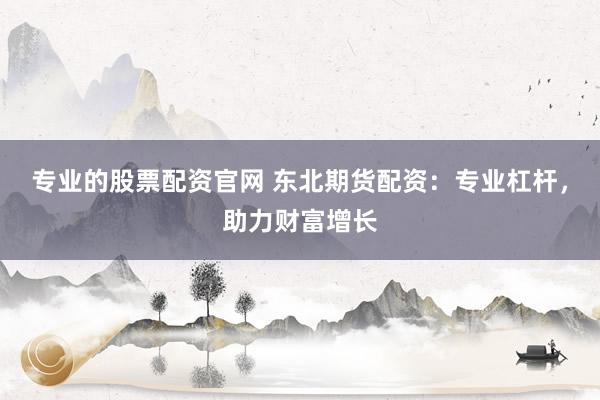 专业的股票配资官网 东北期货配资：专业杠杆，助力财富增长
