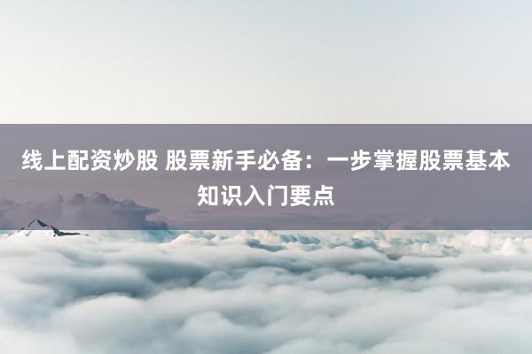 线上配资炒股 股票新手必备：一步掌握股票基本知识入门要点