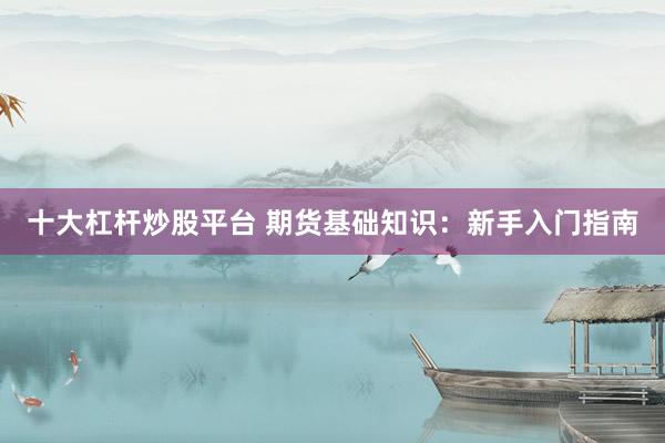 十大杠杆炒股平台 期货基础知识：新手入门指南