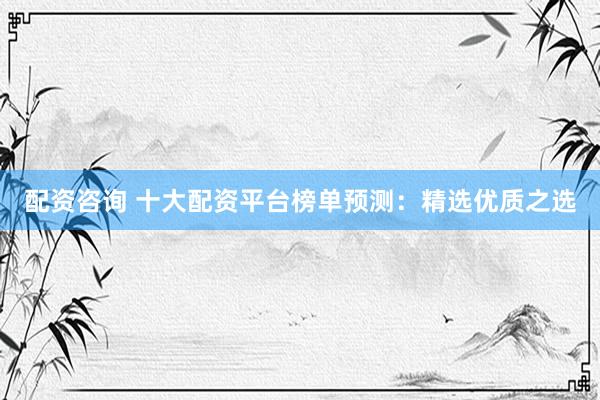 配资咨询 十大配资平台榜单预测：精选优质之选