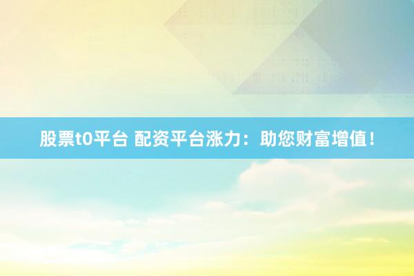 股票t0平台 配资平台涨力：助您财富增值！