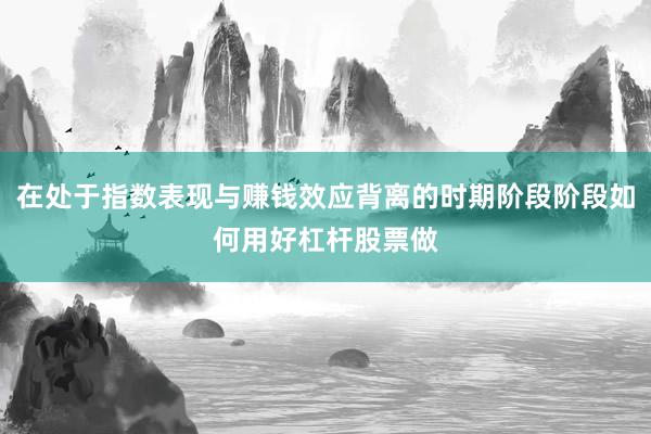 在处于指数表现与赚钱效应背离的时期阶段阶段如何用好杠杆股票做