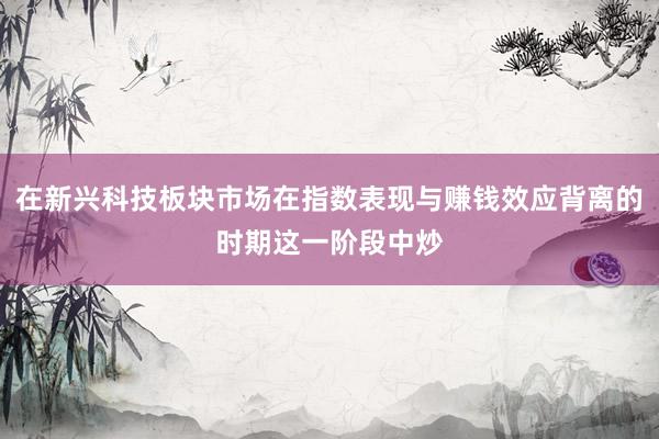 在新兴科技板块市场在指数表现与赚钱效应背离的时期这一阶段中炒
