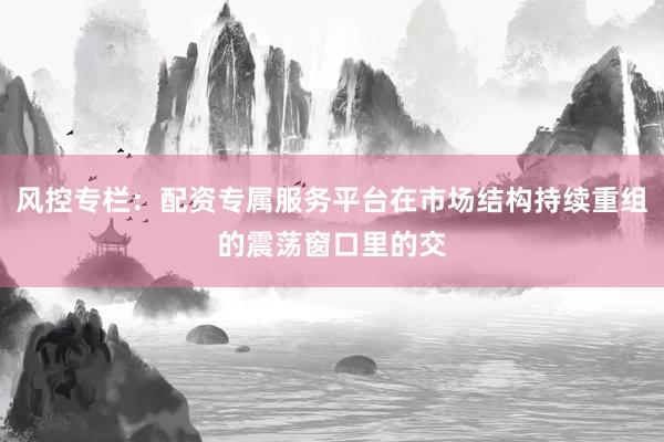 风控专栏：配资专属服务平台在市场结构持续重组的震荡窗口里的交