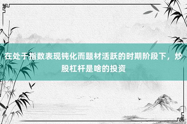 在处于指数表现钝化而题材活跃的时期阶段下，炒股杠杆是啥的投资