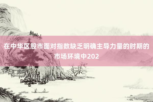 在中华区股市面对指数缺乏明确主导力量的时期的市场环境中202