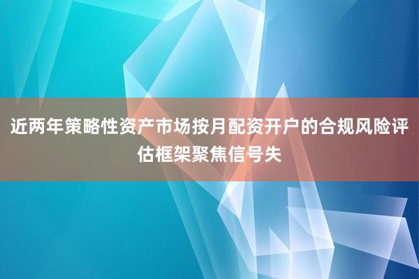近两年策略性资产市场按月配资开户的合规风险评估框架聚焦信号失
