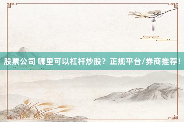 股票公司 哪里可以杠杆炒股？正规平台/券商推荐！